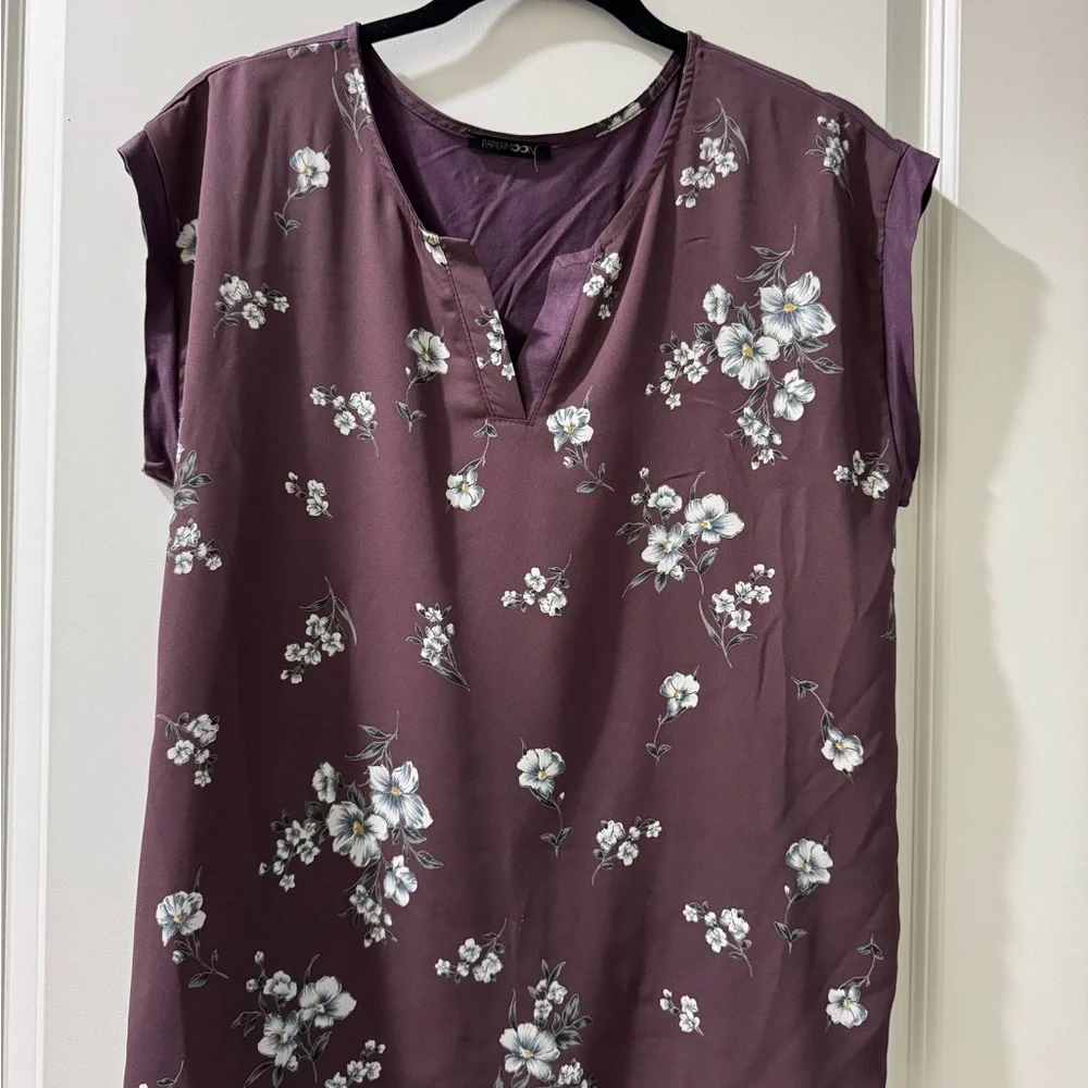 Papermoon Purple Floral Blouse - Picture 1 of 3
